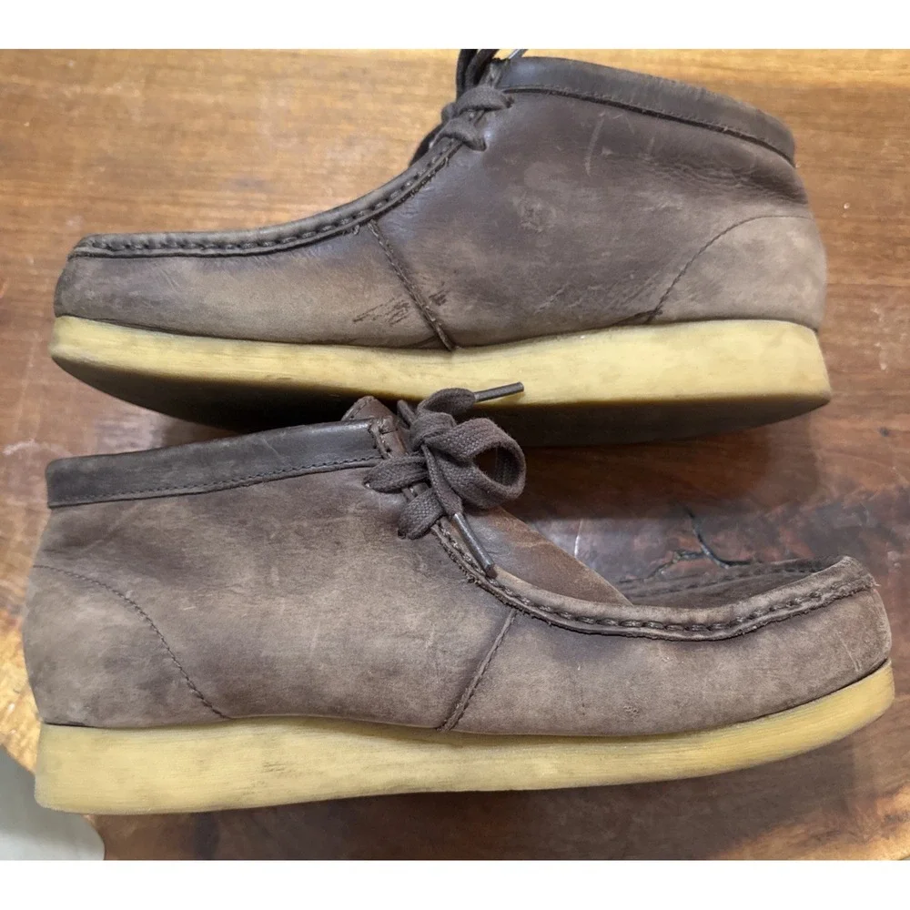 Clarks Men's Stinson Hi Beeswax Brown Leather Lace Up Chukka Boots Size 8.5M